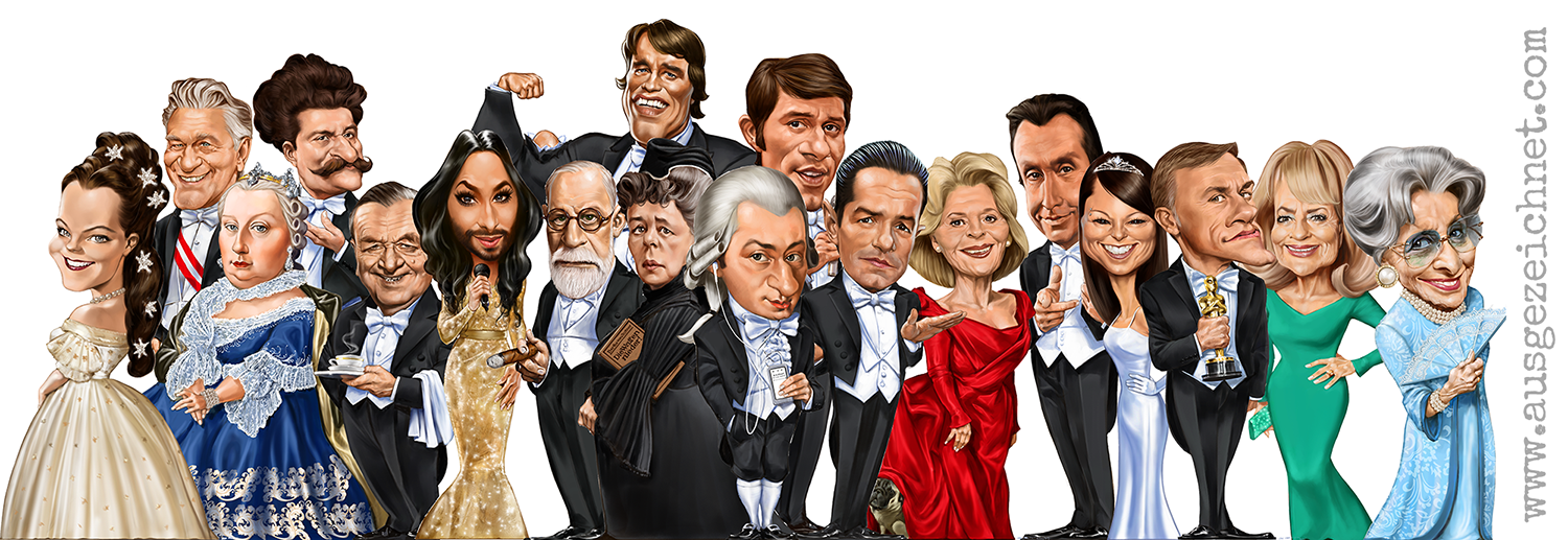 austrian celebrities I AM FROM AUSTRIA_caricature_karikatur