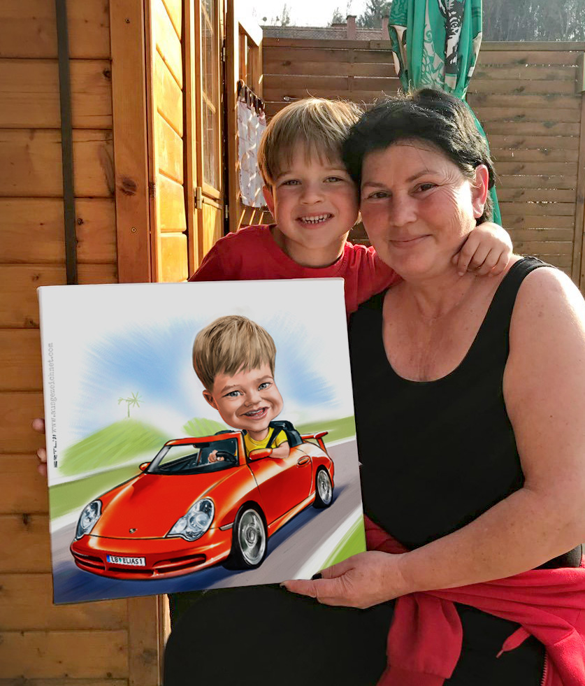 Karikatur kinder geschenk ostern lachen