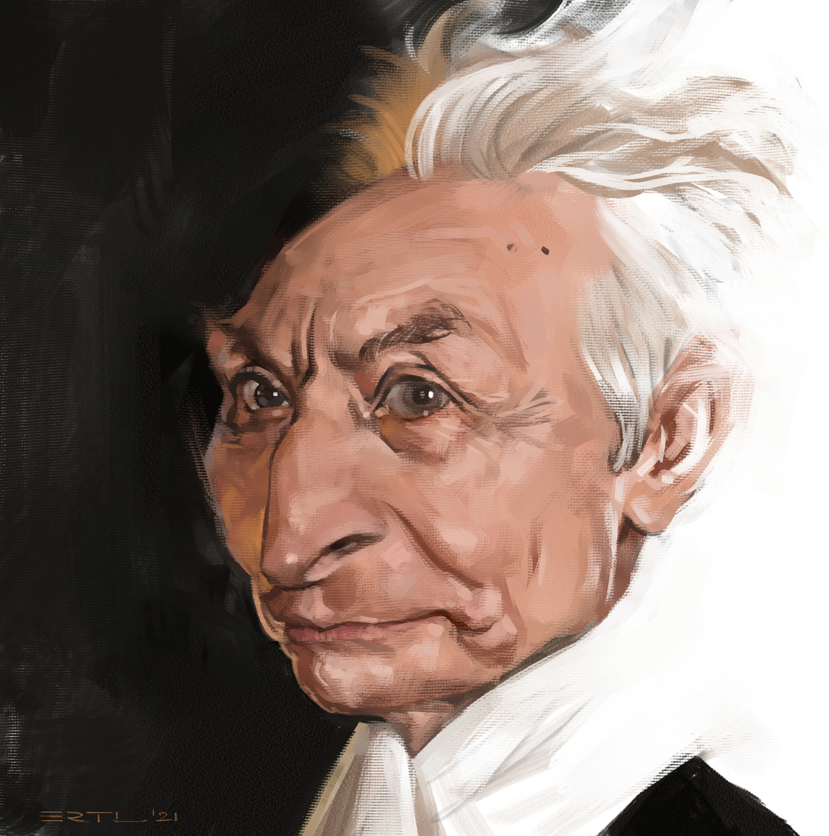 Charlie Watts caricature portrait Bernd Ertl