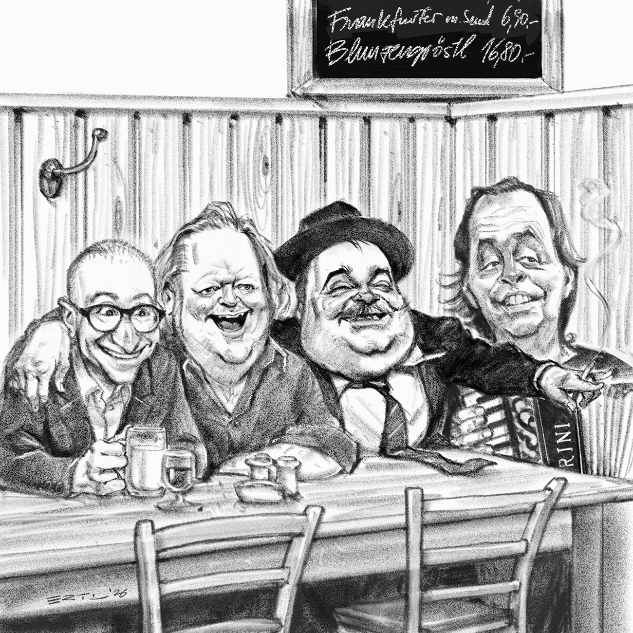 Wean Hean Robert Kolar Gregor Seberg Helmut Qualtiner Tommy Hojsa Karikatur Bernd Ertl